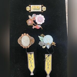 Lot of 4 limited edition floral decorative pins by Joli Jewelry - NEW